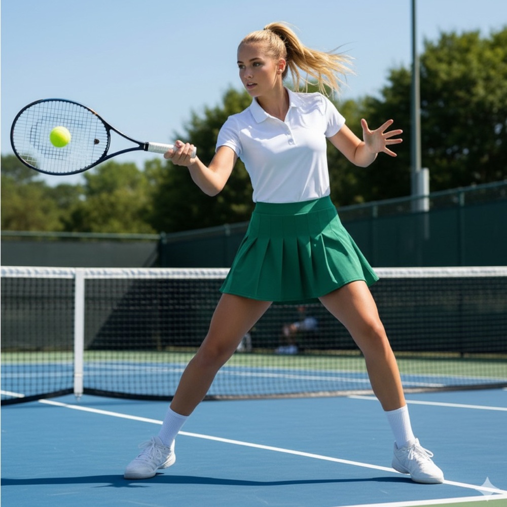 Indero Active Women’s Polyester Spandex Tennis Skort Green Size XL